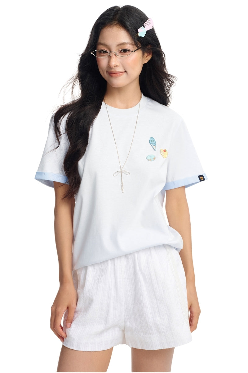 Dangerouspeople DSP Dessert Logo Two‑Tone Double‑Yarn Unisex T‑Shirt