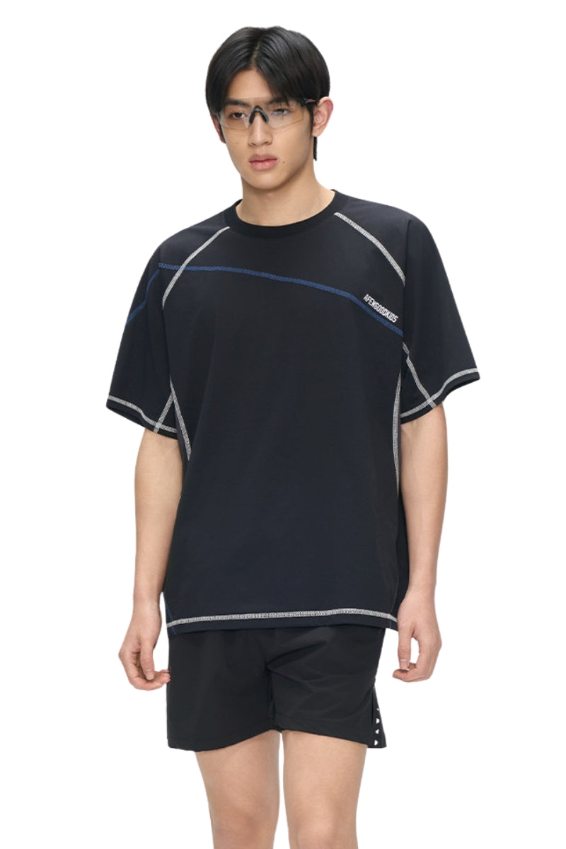 AFGK 7A Anti-Bacterial Flatlock Stitch T-Shirt, Unisex Loose Summer Sports Tee