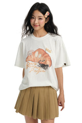 Dangerouspeople DSP Croissant Cat Dog Print Oversized Unisex T‑Shirt