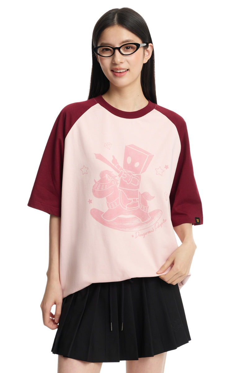 Dangerouspeople DSP Color‑Block Small‑D Knight Sorona Raglan Tee