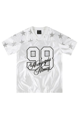 MEDM 2026 Star Number V-Neck Jersey Women Sporty Loose Short Sleeve T-Shirt