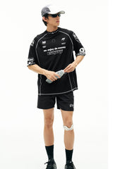 MEDM Contrast Stitch Star Print Quick Dry Sports Tee