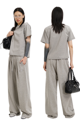 Masonprince 26 Early Spring Layered Crew Neck Knit Short-Sleeve T-Shirt