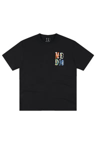 MEDM Knit Embroidery Logo Unisex Loose Street Tee