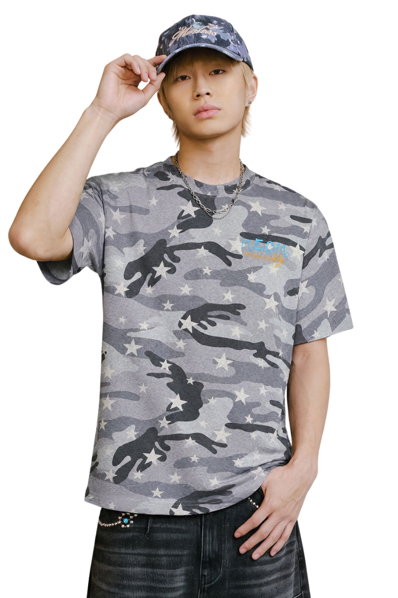 MEDM Camo Star All-Over Graffiti Logo Loose Vintage Tee