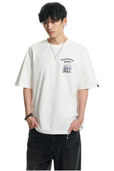 DangerousPeople DSP Detachable Small‑D Crown Print Drop‑Shoulder Tee