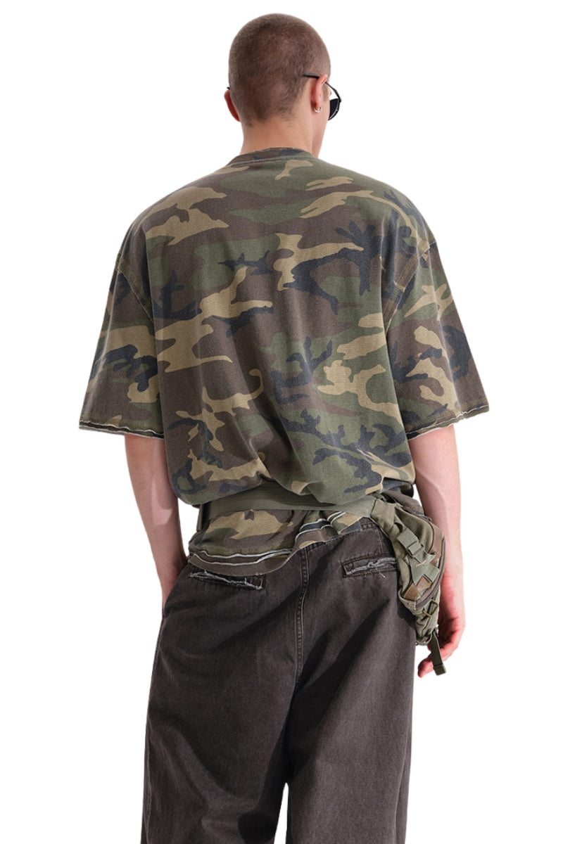 MASONPRINCE | Camo Mesh Gothic Rhinestone Tank Top