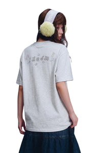 MEDM x Iria Mailbox Enjoy Music Logo Print Relaxed Slim Short Sleeve T-Shirt