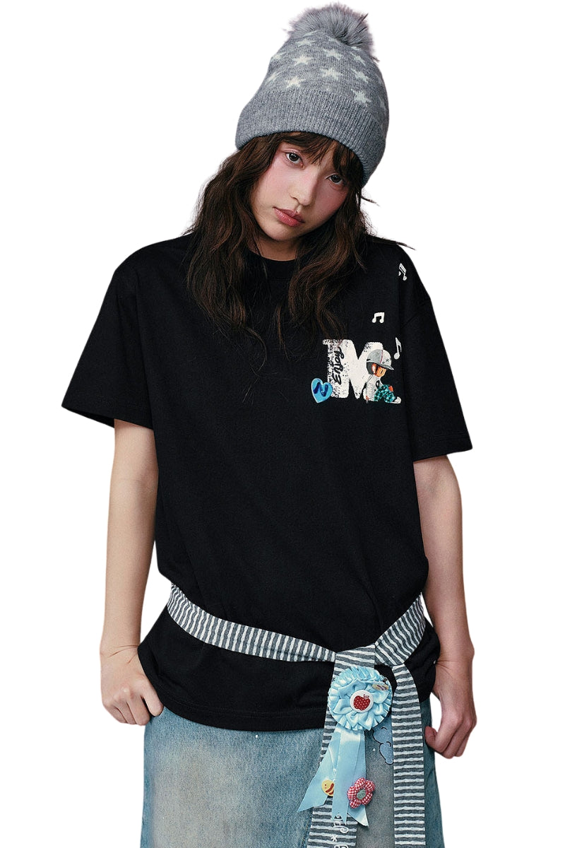 MEDM x NEWMASUS Back-to-Back Letter Couple Tee