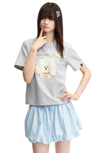 Dangerouspeople DSP 3D Fuzzy Dog Fitted Sorona Cool‑Touch Tee
