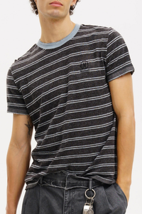 Masonprince Linen-Cotton Striped T-Shirt