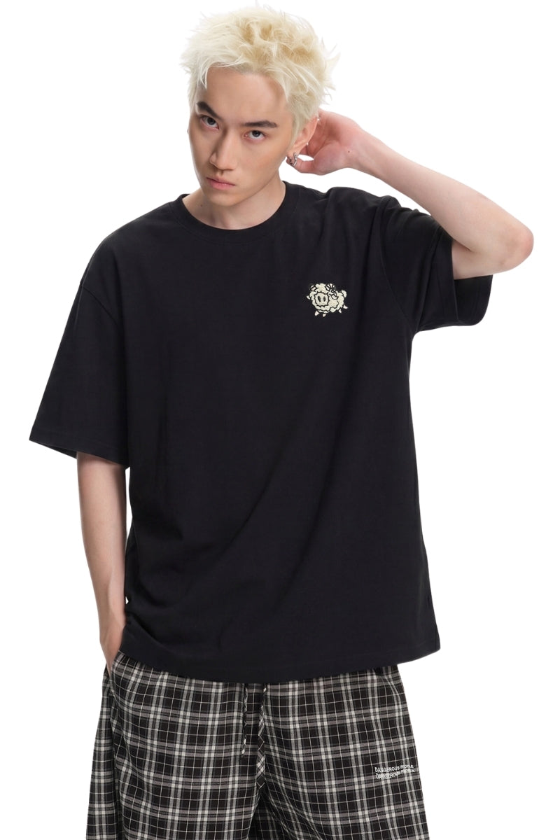 Dangerouspeople DSP Fluffy Sheep Letter Print Cool‑Touch Unisex T‑Shirt