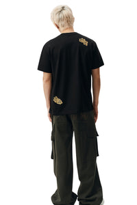 MEDM Rhinestone Puzzle Loose Crew Neck T-Shirt