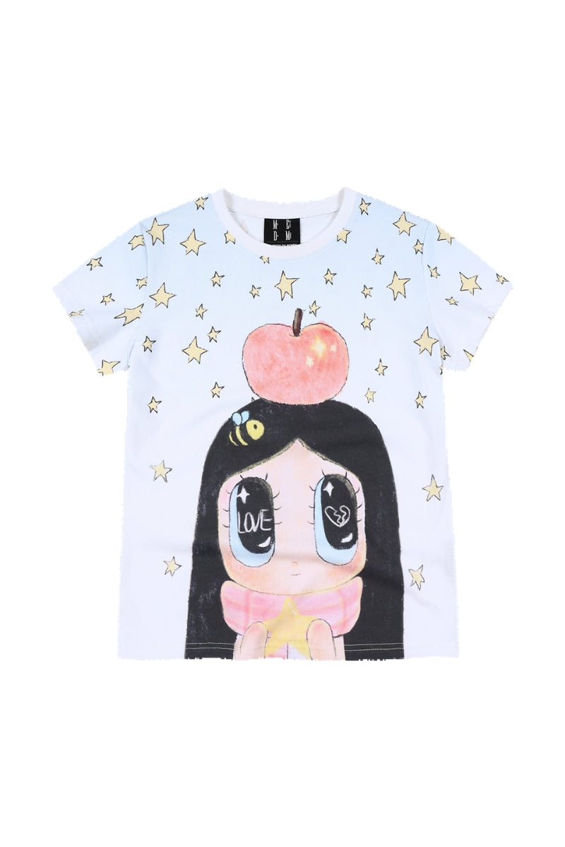 MEDM x Iria Mailbox Star Snow Lady Print Women Tee