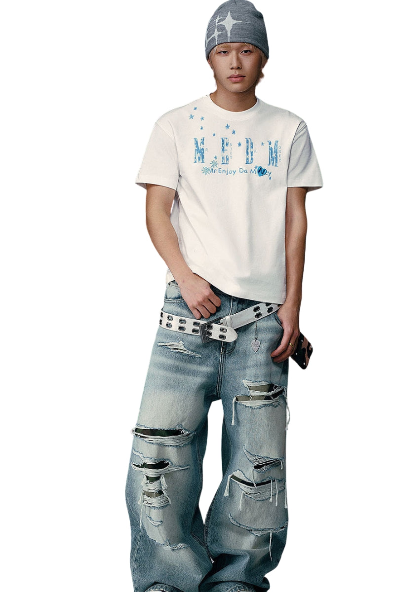 MEDM x NEWMASUS Snowflake Letter Couple Tee
