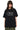 AFGK Solid Black Full Rhinestone Logo Cotton Tee American Vintage Loose T-shirt