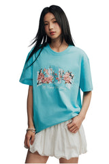 MEDM Cherry Embroidery Loose Cotton Tee