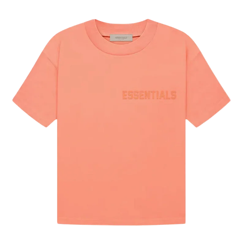 [Loose Fit] Fear Of God Essentials FW22 Flock Logo Tee CORAL