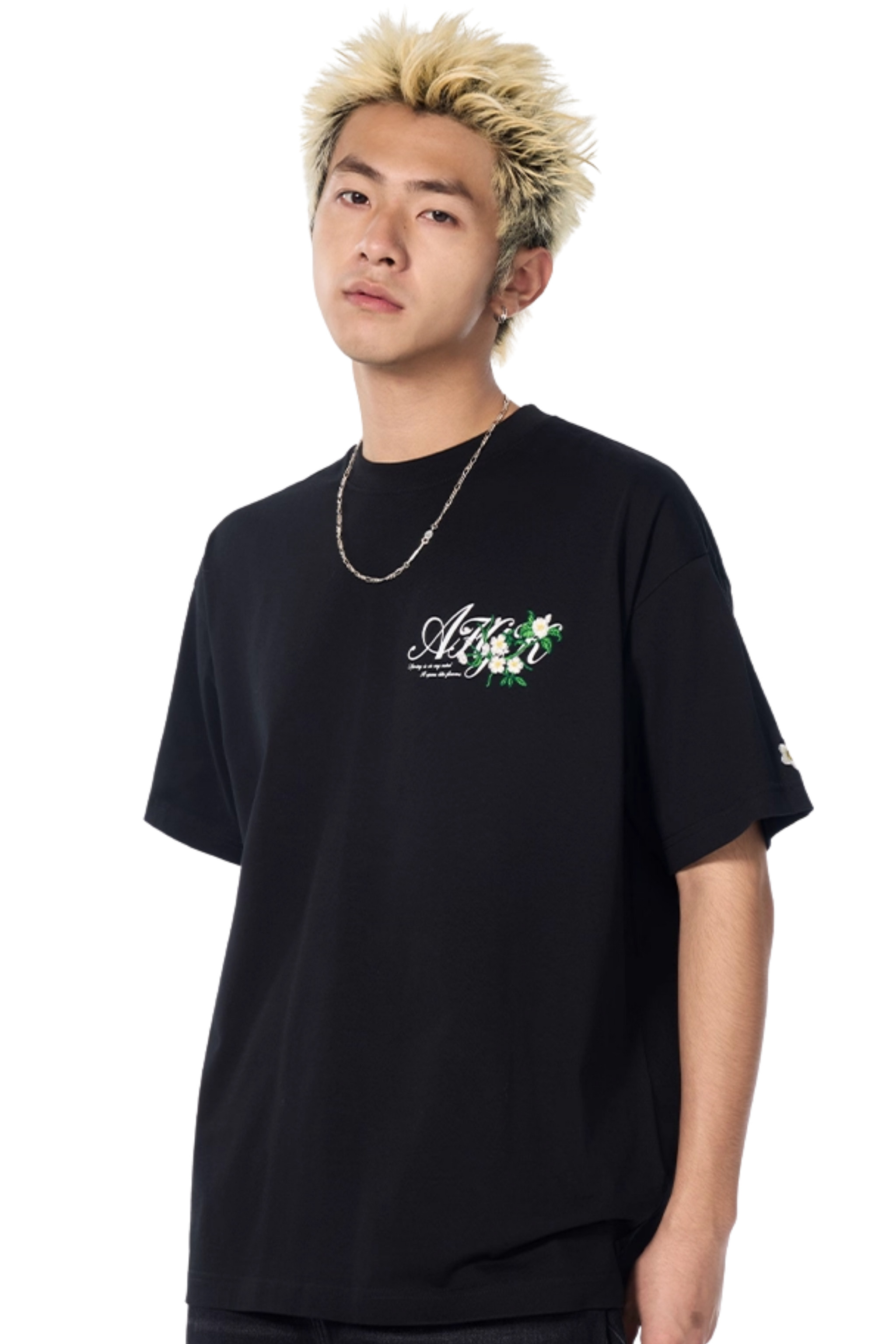 AFGK Floral Vines Embroidery Tee