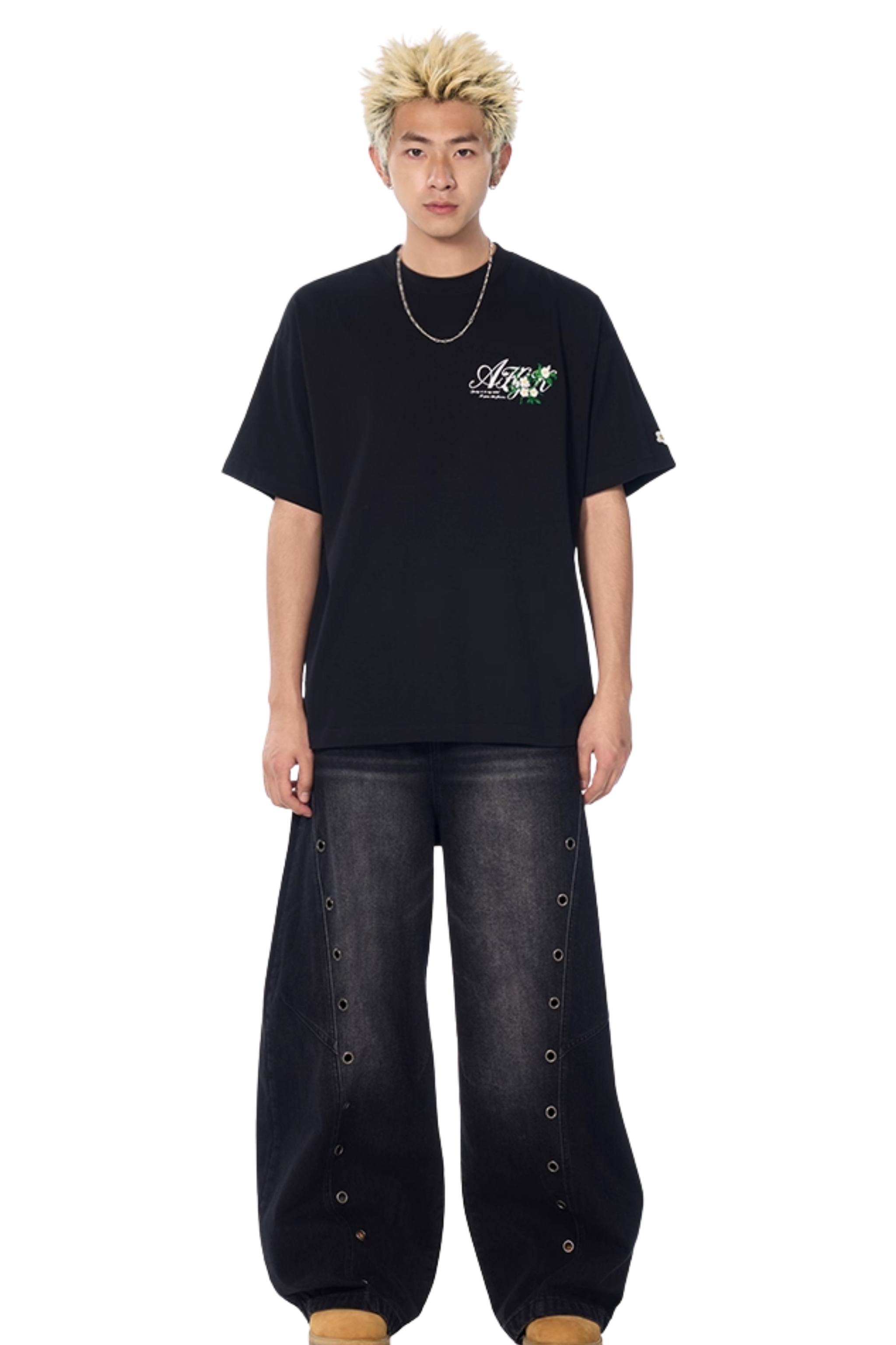 AFGK Floral Vines Embroidery Tee