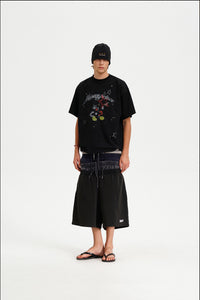 Masonprince  New Year Unfinished Parody Bear Double-Style Reversed Short-Sleeve T-Shirt