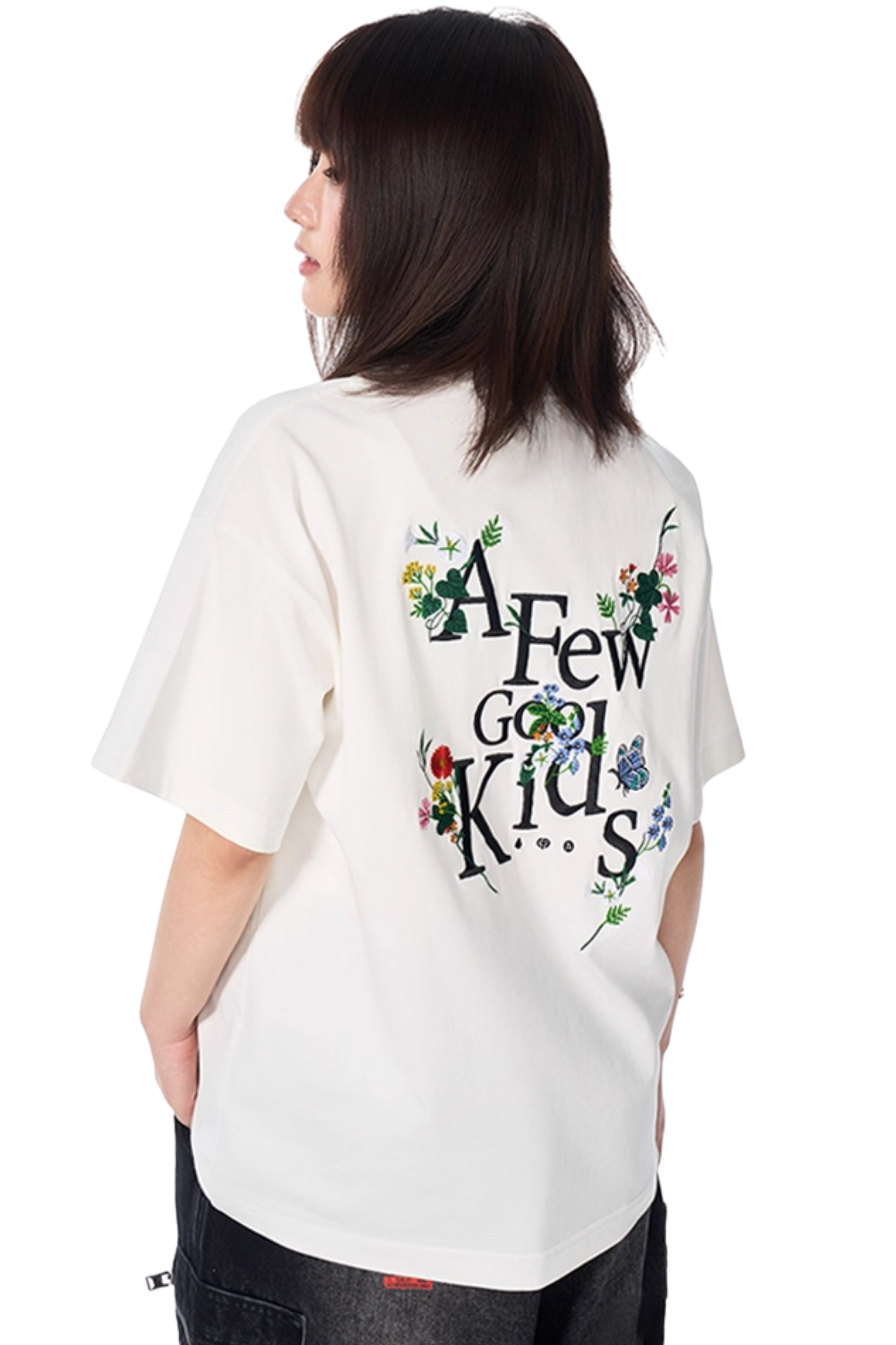 AFGK Pocket Floral Embroidery Tee