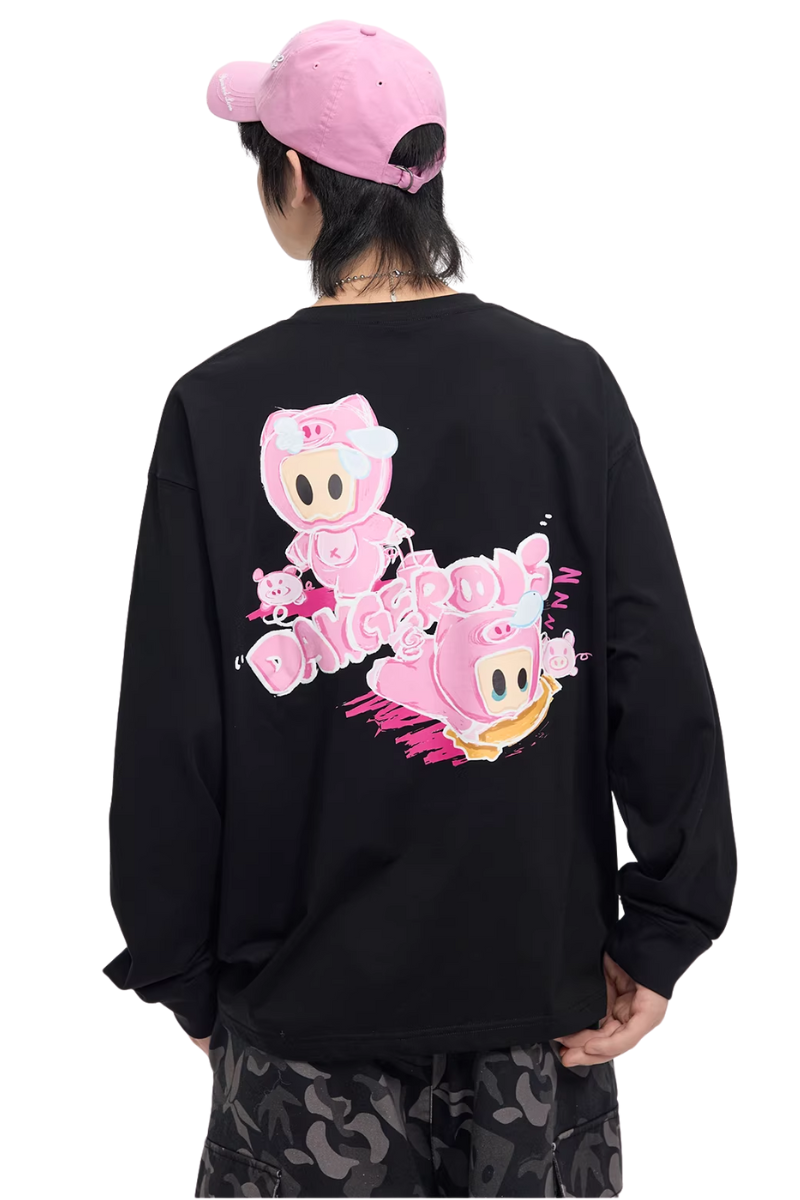 Dangerous People Pink Pig Long Sleeve Tee