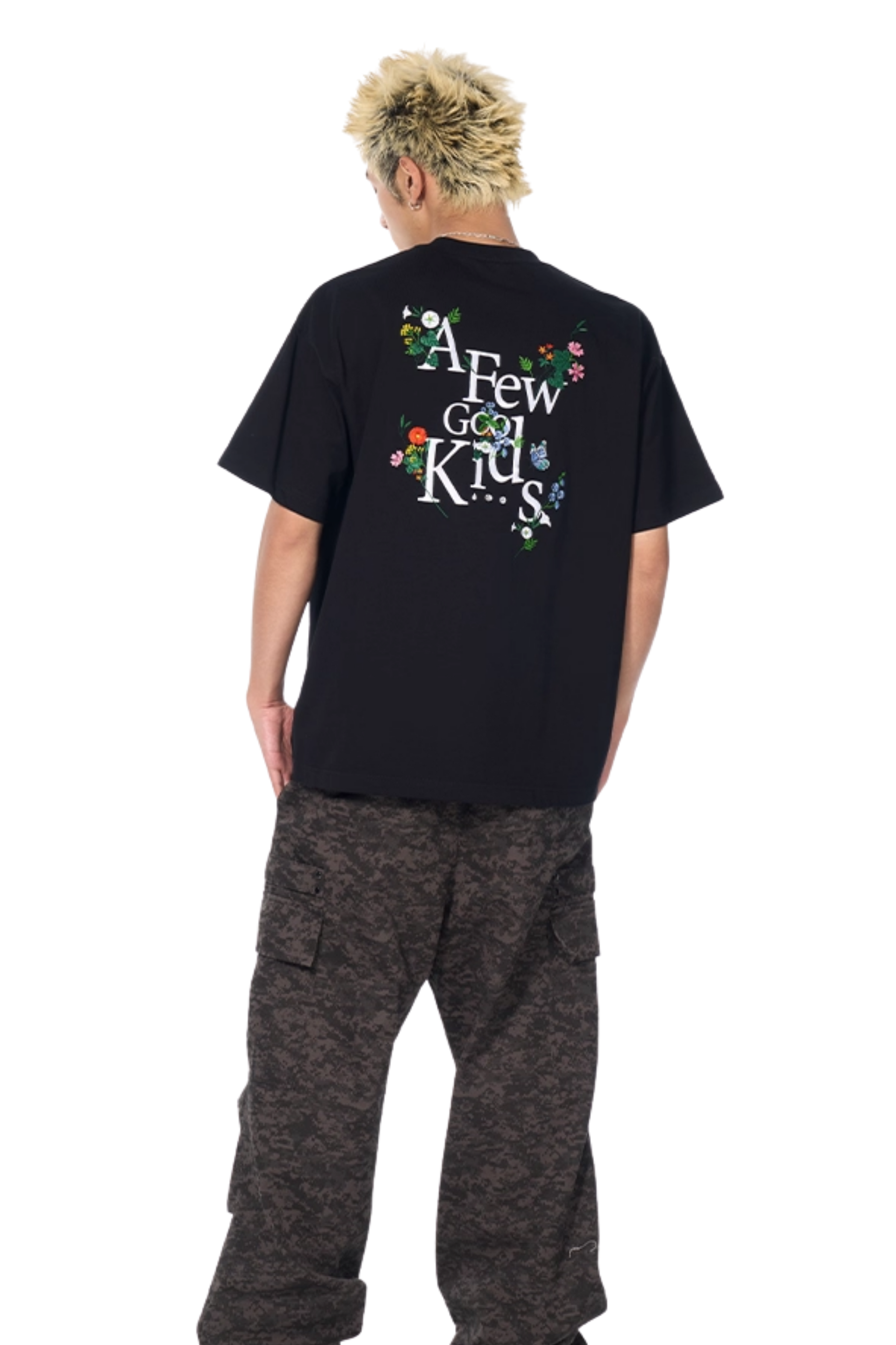 AFGK Pocket Floral Embroidery Tee