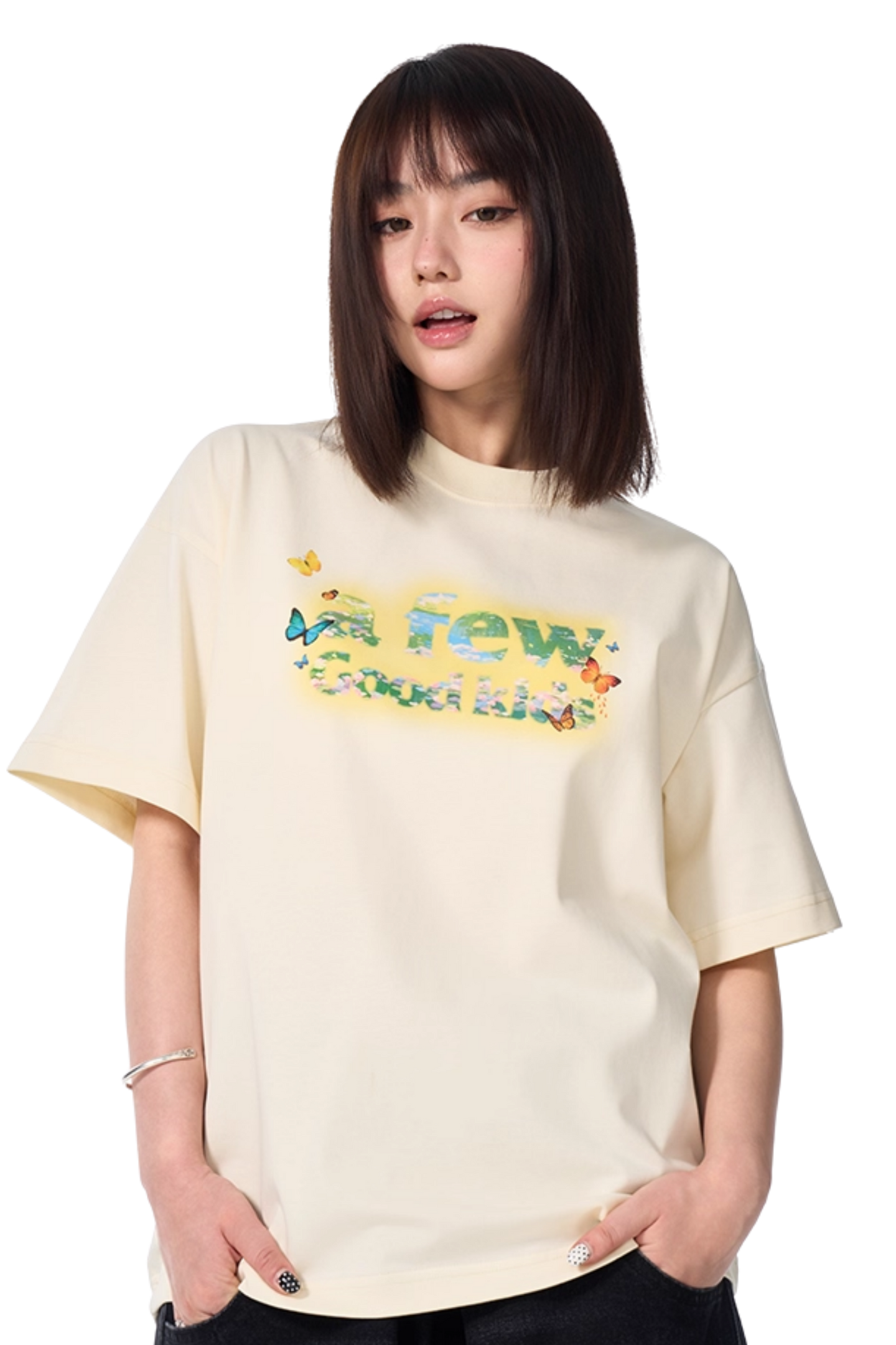 AFGK Smudged Floral Butterfly Tee