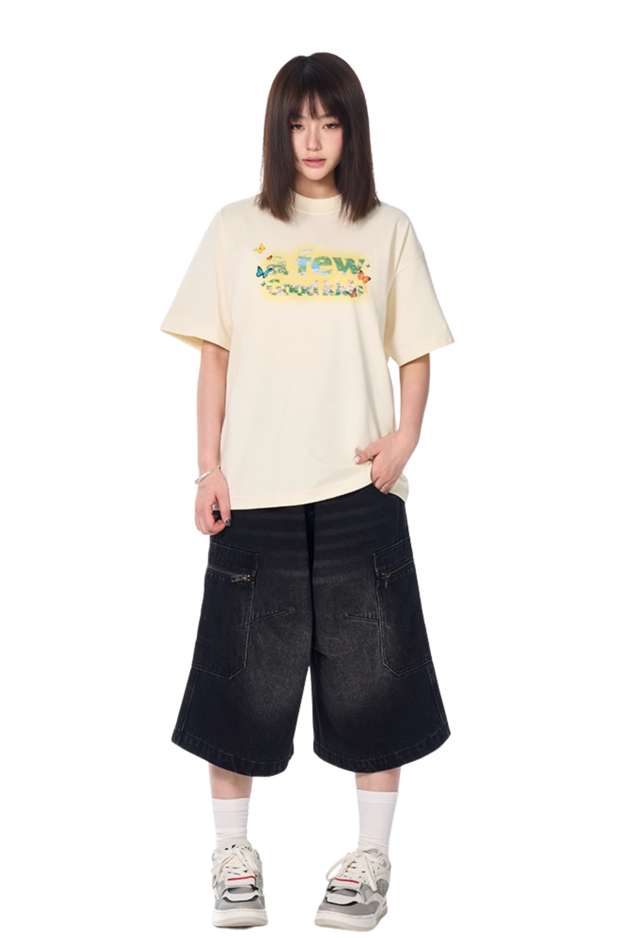 AFGK Smudged Floral Butterfly Tee