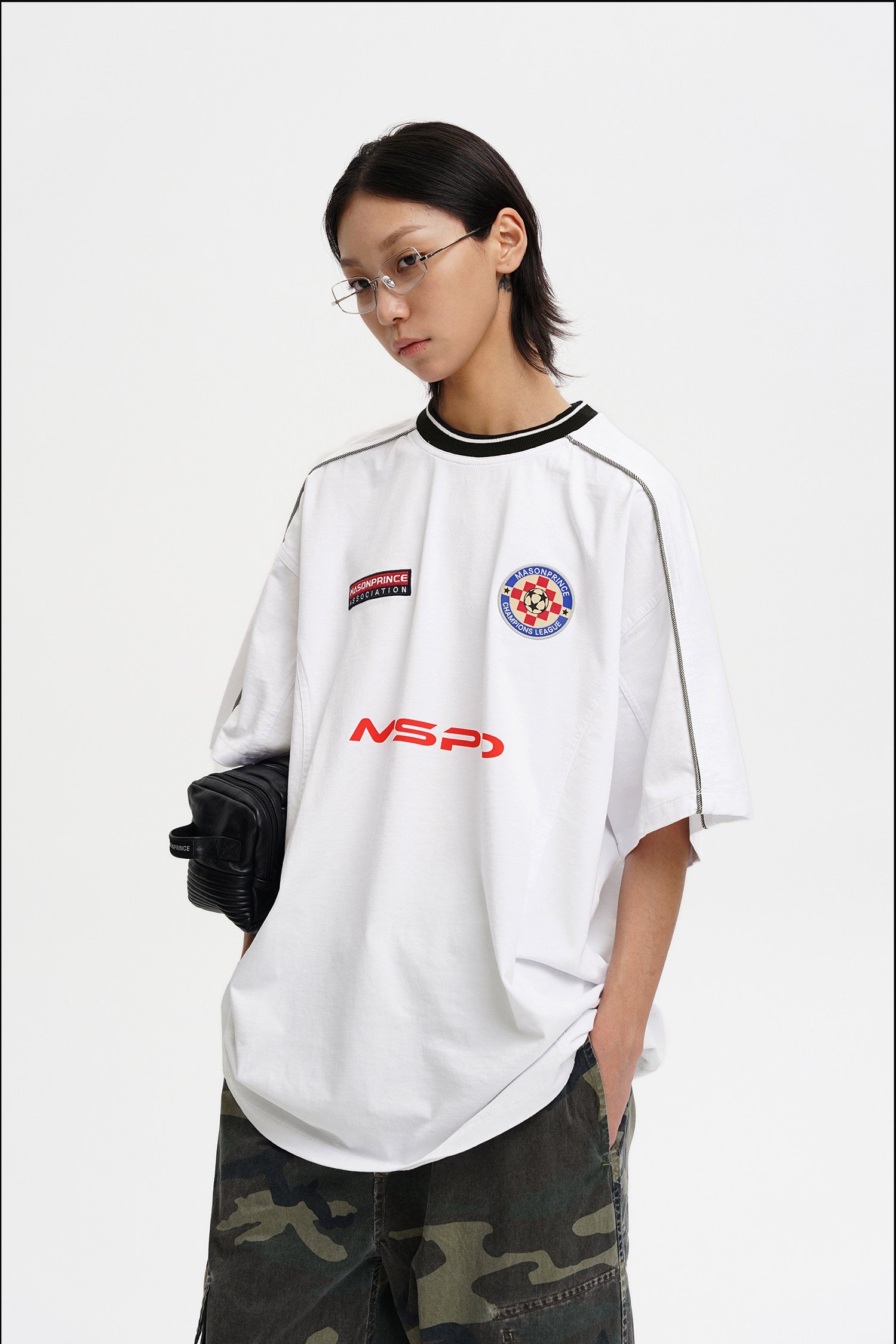 Masonprince   Patch Embroidered Short Sleeve