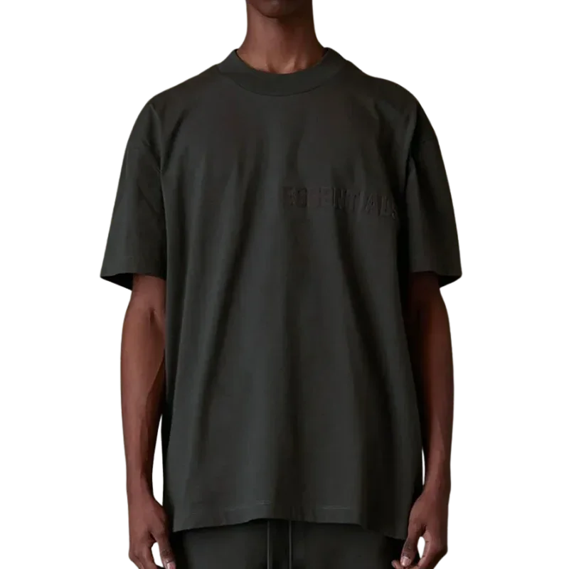 [Loose Fit] Fear Of God Essentials FW22 Flock Logo Tee OFF BLACK