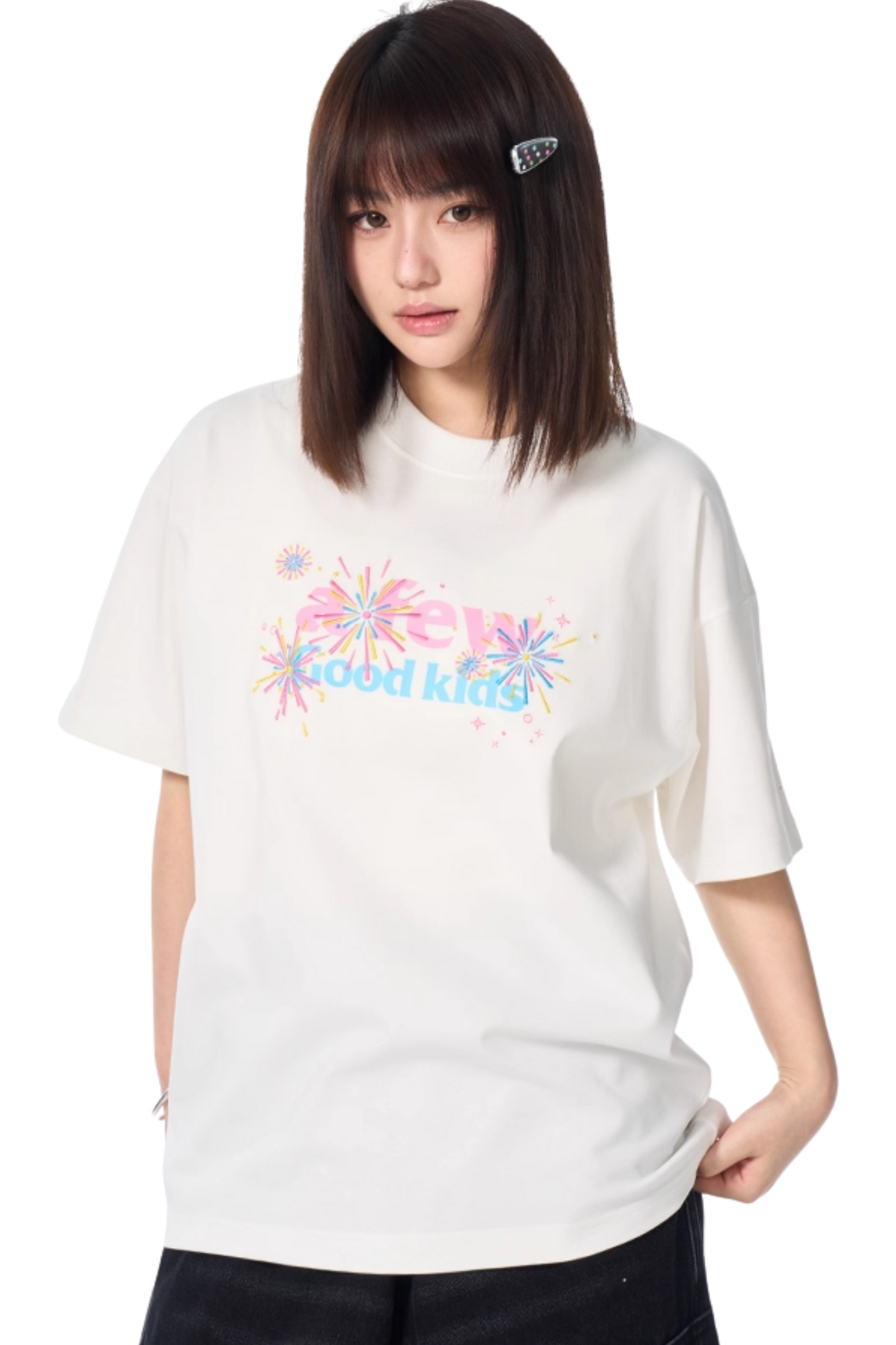 AFGK FIreworks Embroidery Tee