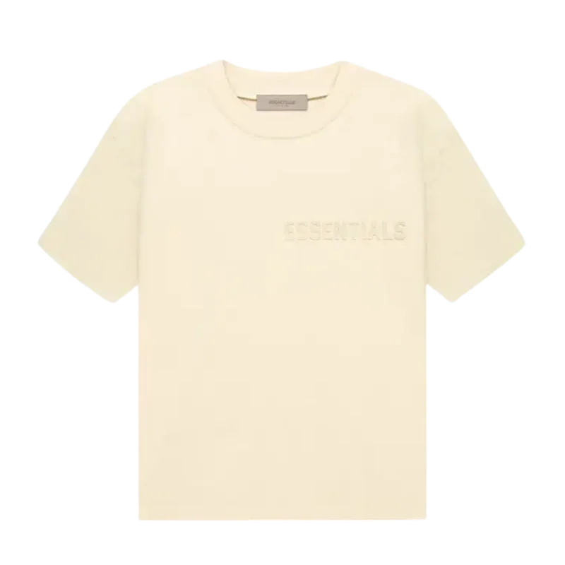[Loose Fit] Fear Of God Essentials FW22 Flock Logo Tee EGGSHELL