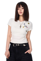 AFGK Surrounding Butterfly Embroidery Tee