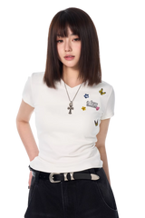 AFGK Surrounding Butterfly Embroidery Tee