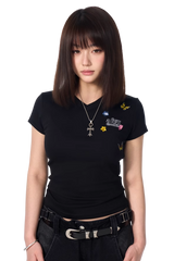 AFGK Surrounding Butterfly Embroidery Tee