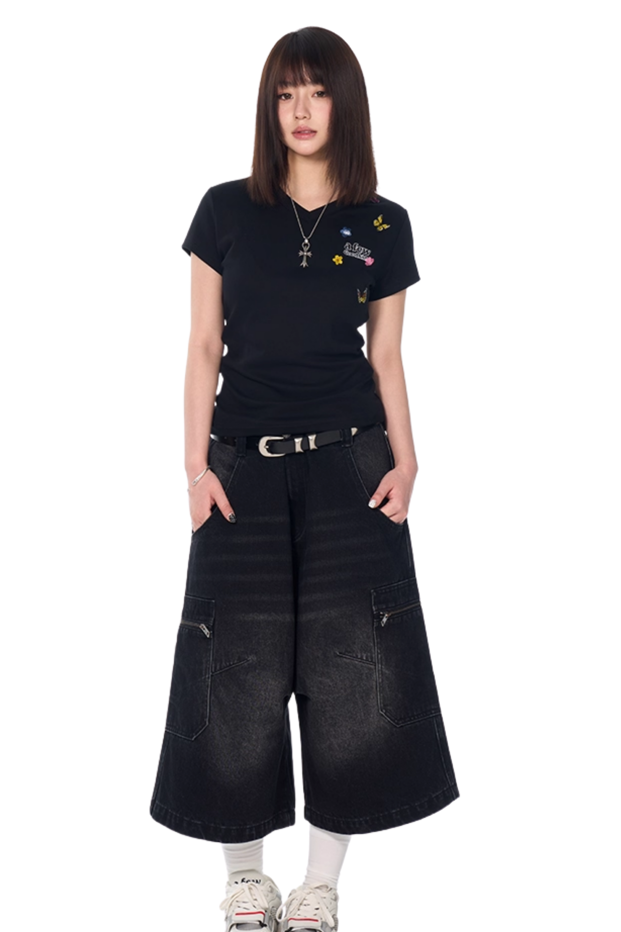 AFGK Surrounding Butterfly Embroidery Tee