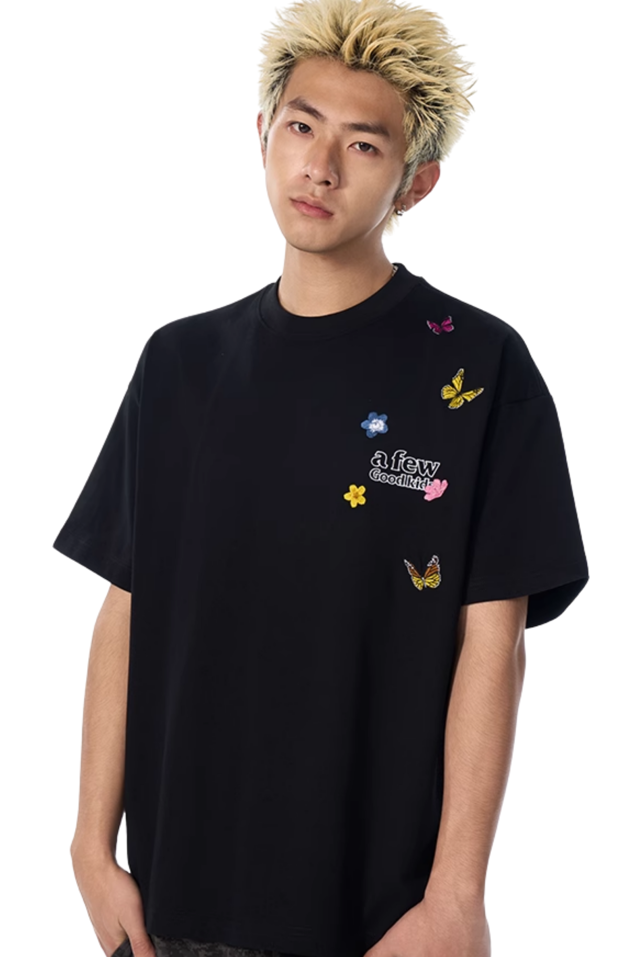 AFGK Surrounding Butterfly Embroidery Tee