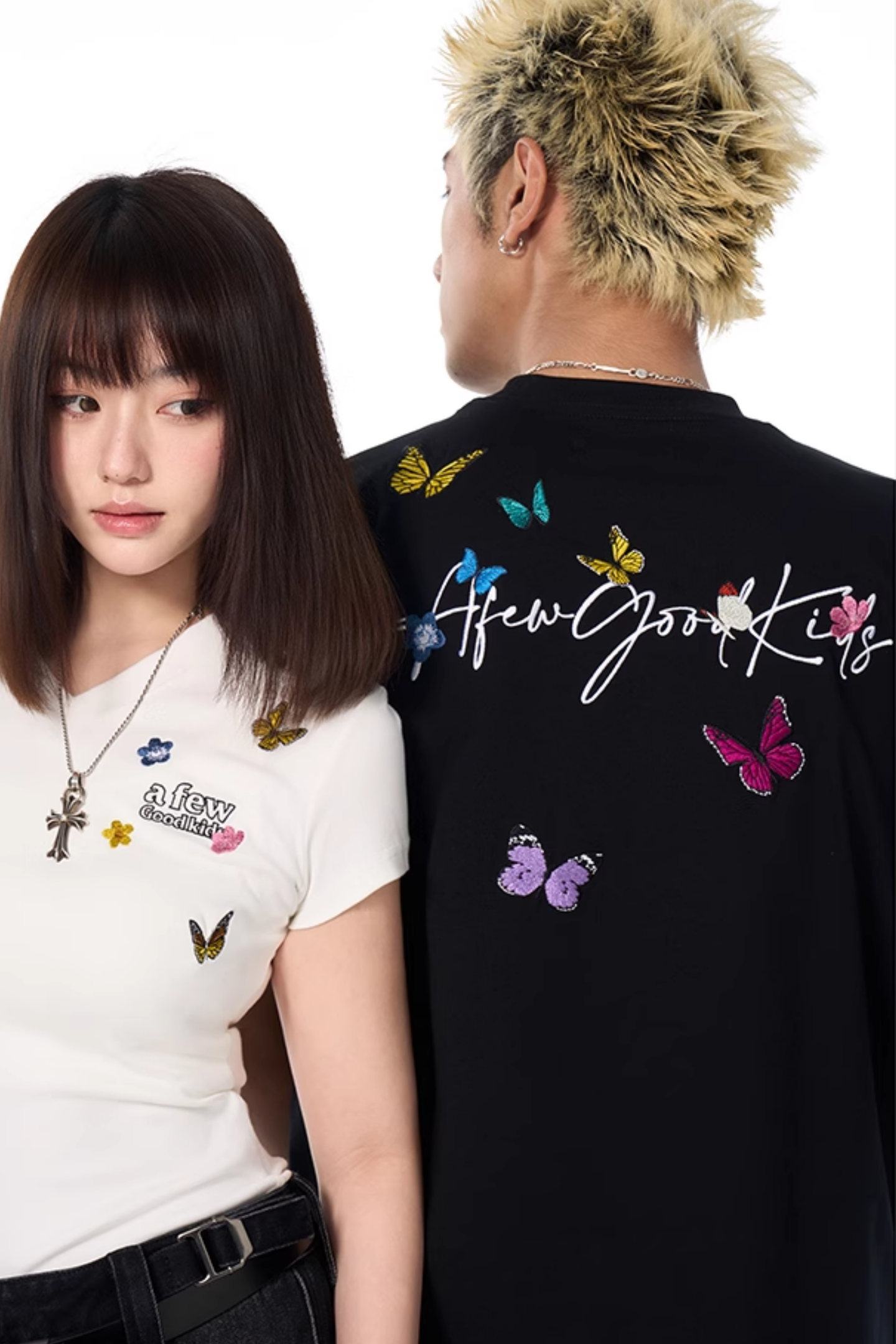 AFGK Surrounding Butterfly Embroidery Tee