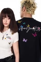 AFGK Surrounding Butterfly Embroidery Tee