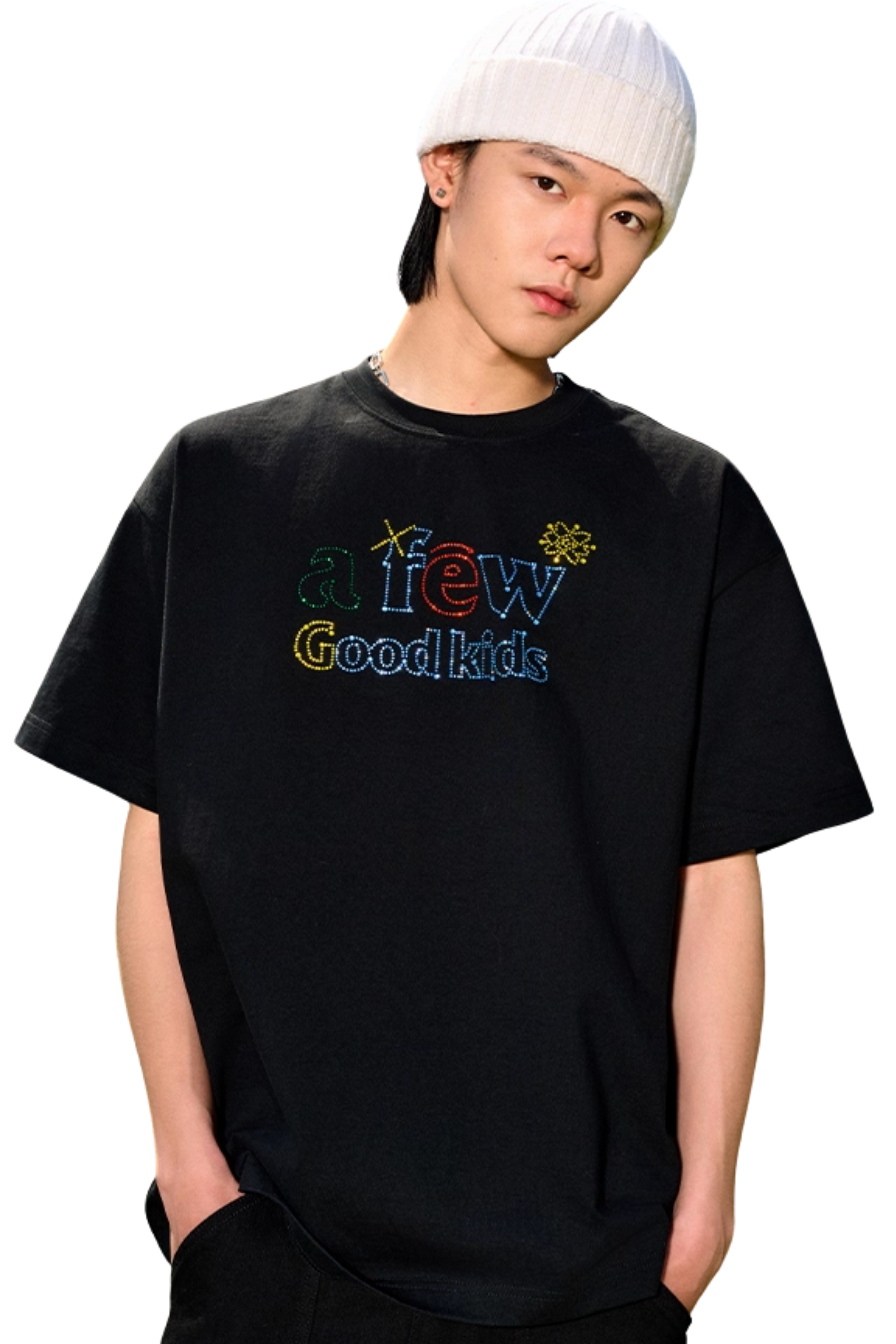 AFGK Colourful Rhinestone Ring Logo Tee
