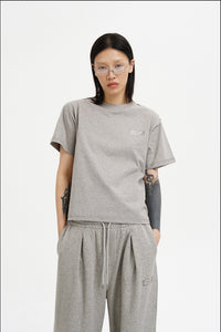 Masonprince 26 Early Spring Layered Crew Neck Knit Short-Sleeve T-Shirt