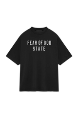 Fear Of God Essentials FW24 Heavy Jersey Crewneck STATE Tee BLACK NAVY Oversize [125BT242000F]