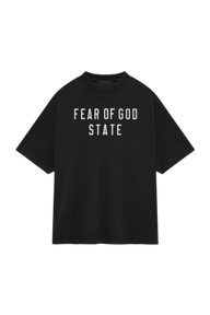 Fear Of God Essentials FW24 Heavy Jersey Crewneck STATE Tee BLACK NAVY Oversize [125BT242000F]