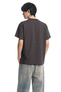 Dangerouspeople DSP Vintage Embroidered Small‑D Striped Tee