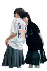 MEDM × YUY Jade Blue Floral Back Graphic Crew Neck Tee