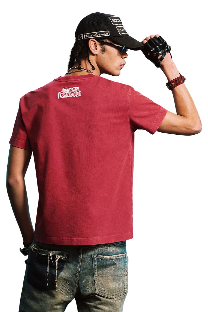 MEDM x EVA NEVER END Distressed Washed Eva Unit Loose Crew Neck Tee