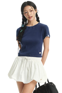 DangerousPeople DSP Rose Badge Stretch Lace Cotton Tee