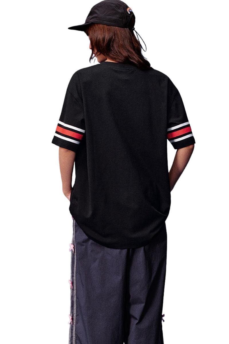 MEDM Star Beaded Stripe Quick Dry Unisex Vintage Jersey Tee
